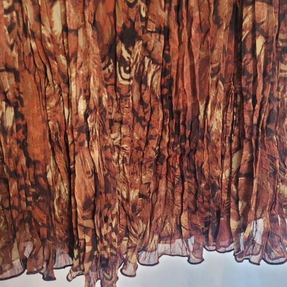 VTG 90'S Ruby Rd Brown Print Western Prairicore Boho Maxi Skirt Size 8 - Picture 2 of 8